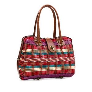 Patricia Nash Lucena Rattan Handbag - Multi-color